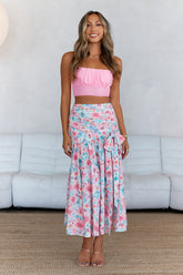 Picnic In The Summer Maxi Skirt Pink