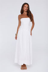 Just Feels Right Linen Blend Strapless Maxi Dress White