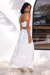 Golden Energy Maxi Skirt White