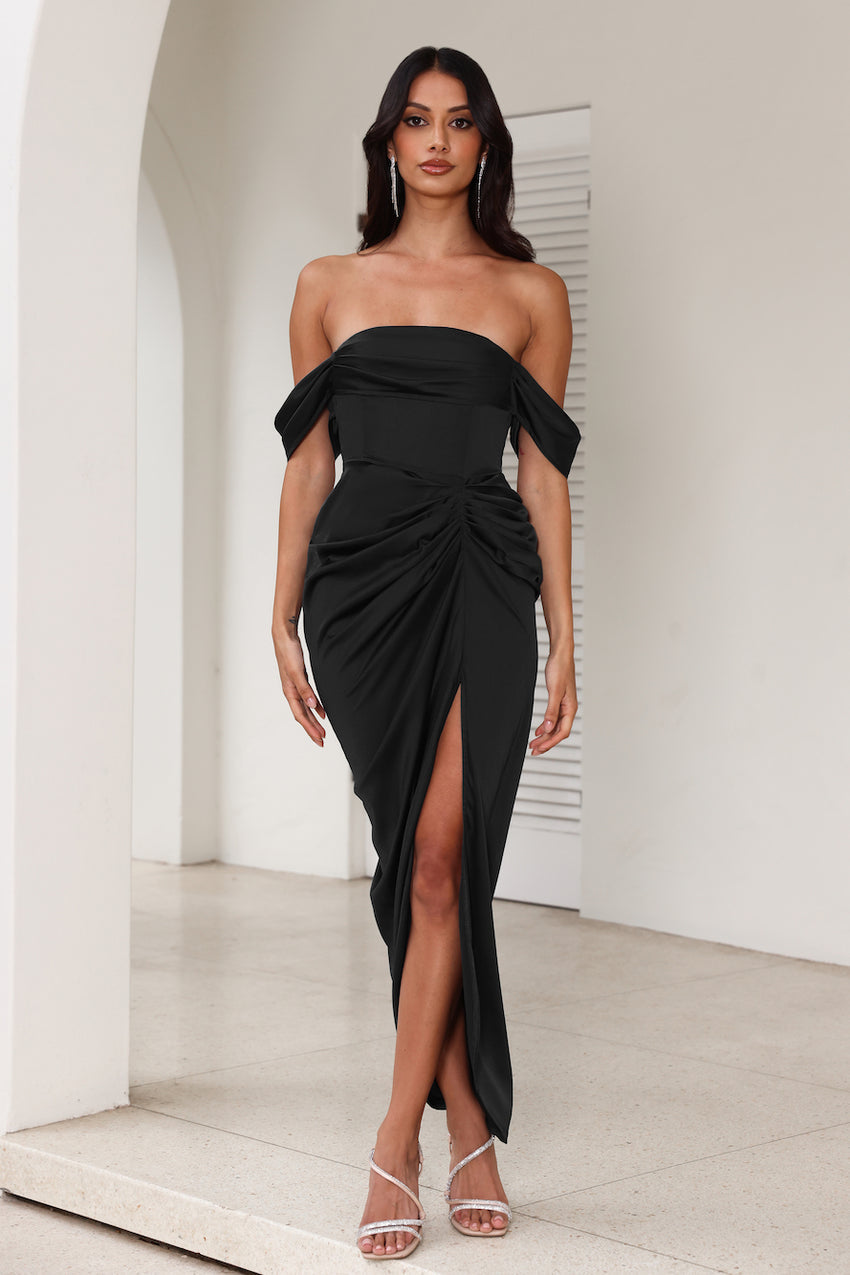 DEAR EMILIA Be Seen Midi Dress Black