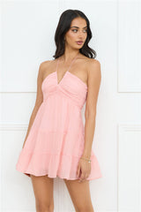 Styled For Sunsets Halter Mini Dress Pink