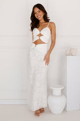 Secluded Shores Maxi Skirt White