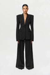 Suiting Pinstripe Wide-Leg Pant