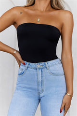 BASE Longline Strapless Bandeau Top Black