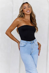 BASE Longline Strapless Bandeau Top Black