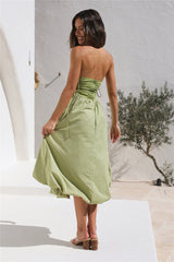 Wine Tasting Midi Dress Matcha
