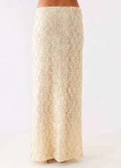 Bling It On Maxi Skirt - Ivory