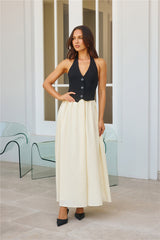 Pretty Lies Halter Maxi Dress Black