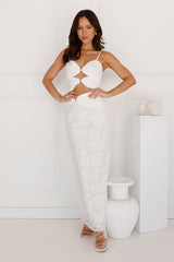 Secluded Shores Maxi Skirt White