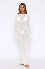 Ivory Wave Maxi Dress
