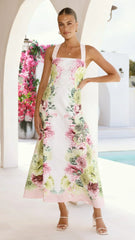 Stasia Midi Dress - Sorbet Symphony