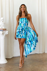Your Happiness Strapless Mini Dress Blue