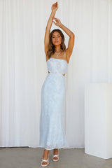 Rainbow Glow Midi Dress Blue