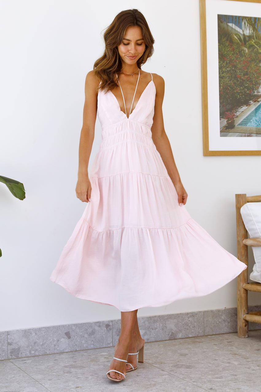 Scattered Hearts Maxi Dress Pink